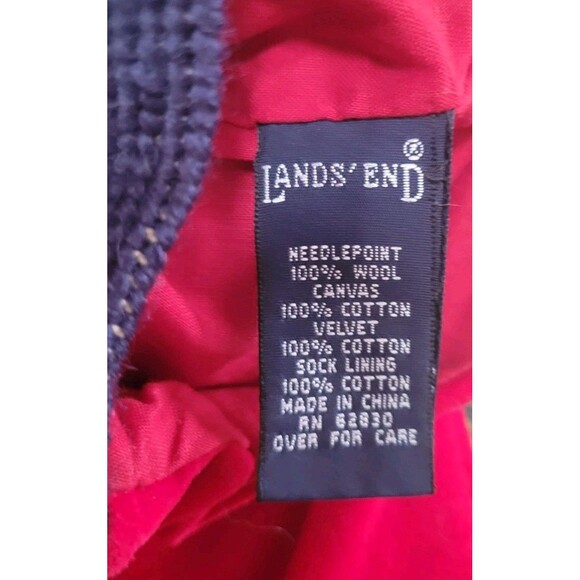 Lands End Angel Needlepoint Christmas Stocking Wool JODI monogram 90's animals - Picture 6 of 10